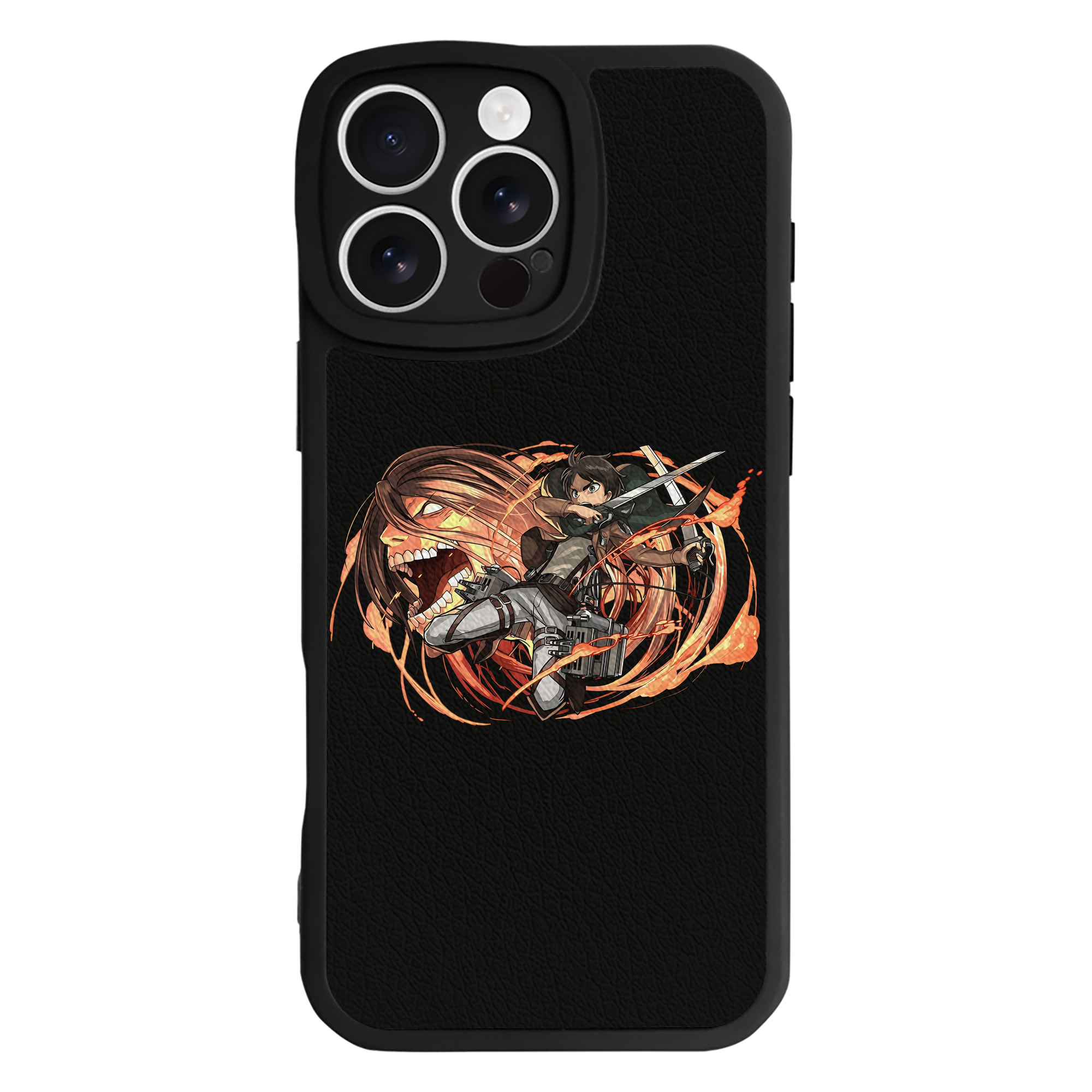 （画像用） 進撃の巨人 エレン･イェーガー Attack on Titan Eren Jäger 【iPhone 16シリーズ対応】シリコンスマホケース（レザー調） 材質：シリコン